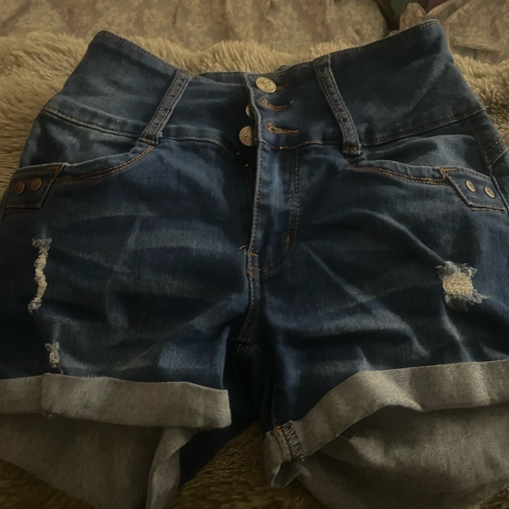 High-Waisted Denim Shorts